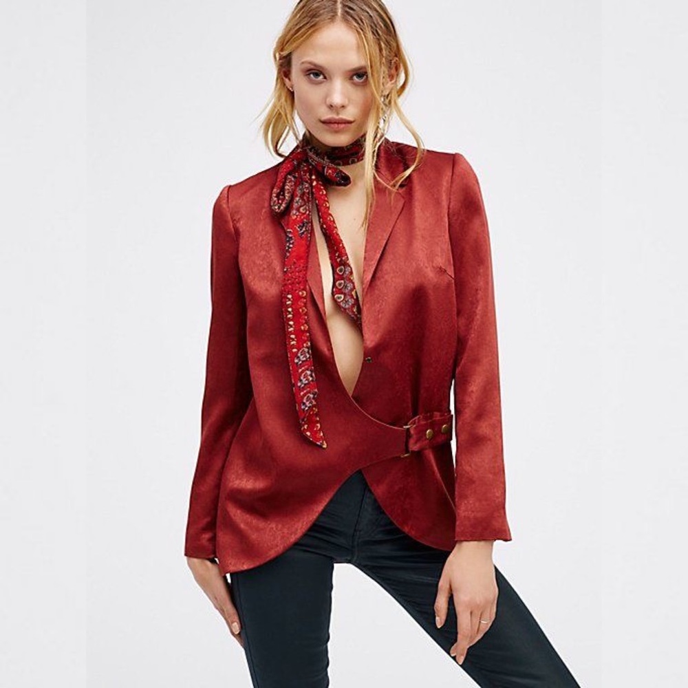 Free People Dorothea Satin Blazer Women’s Medium